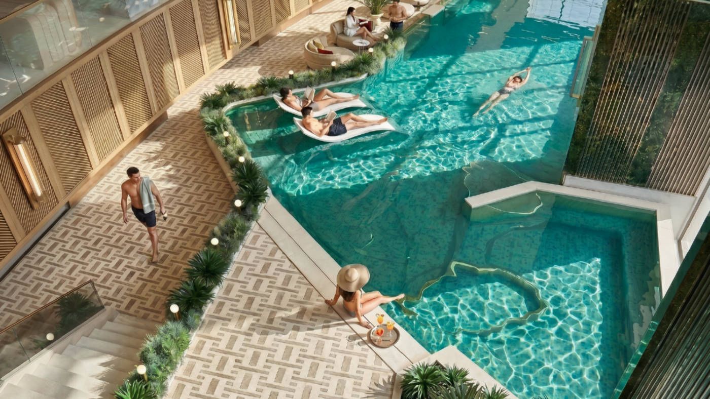 Bể bơi bốn mùa Plaza Aquatics 549,5m² tầng 4 - 5 tòa S3 (tiện ích chung, dự kiến vận hành từ cuối 2026)