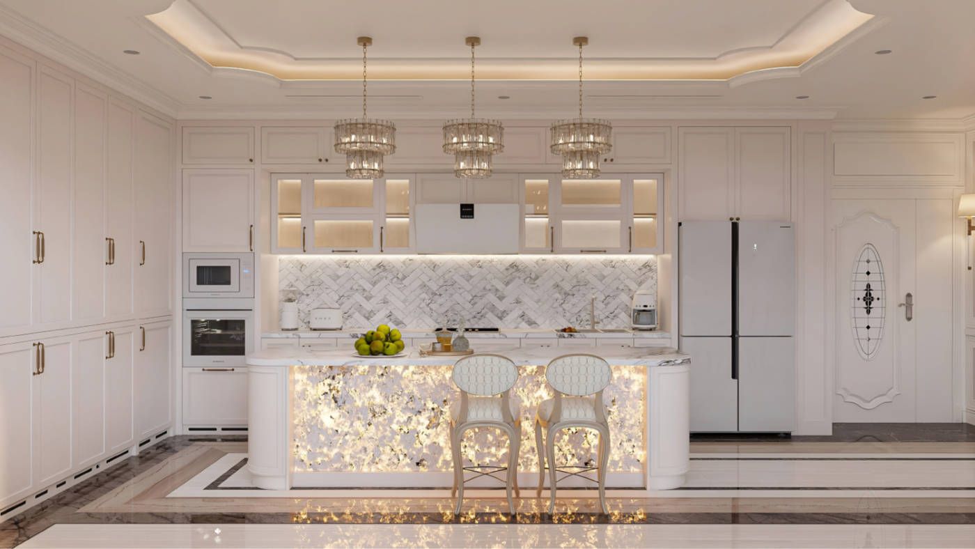 Concept bếp tân cổ điển - bộ sưu tập nội thất rời, KHÔNG thuộc tiêu chuẩn bàn giao