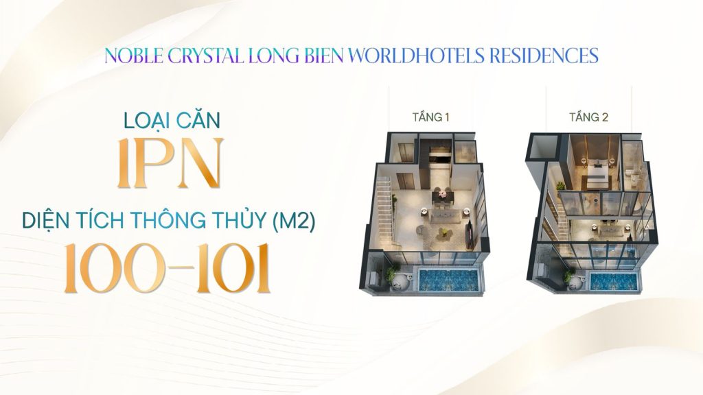 Sky Villa 1PN · 100 - 101m² thông thủy, 2 tầng, có bể bơi riêng