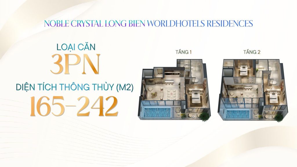 Sky Villa 3PN · 165 - 242m² thông thủy - dòng chủ lực chiếm 62,7% quỹ căn