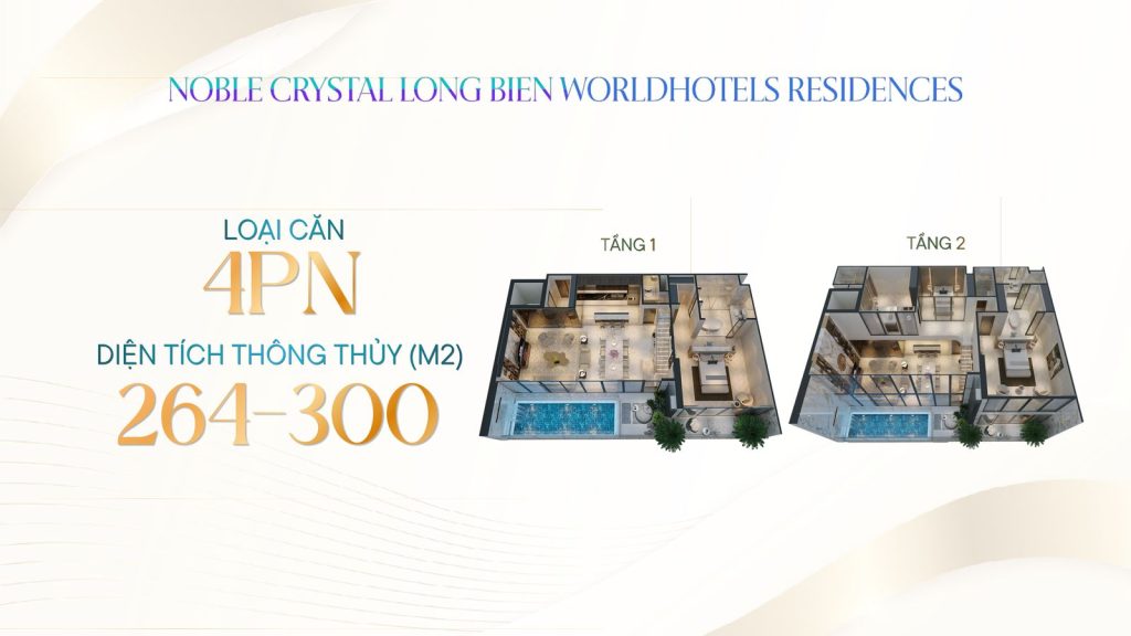 Sky Villa 4PN · 264 - 300m² thông thủy - tập trung nhiều nhất tại tòa Emirates