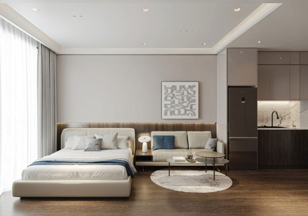 Concept phòng ngủ master - nội thất minh họa của gói bespoke, không thuộc bàn giao