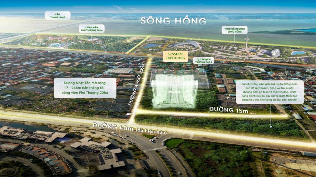 Bản đồ vị trí Sunshine River Park cạnh Ciputra và sông Hồng