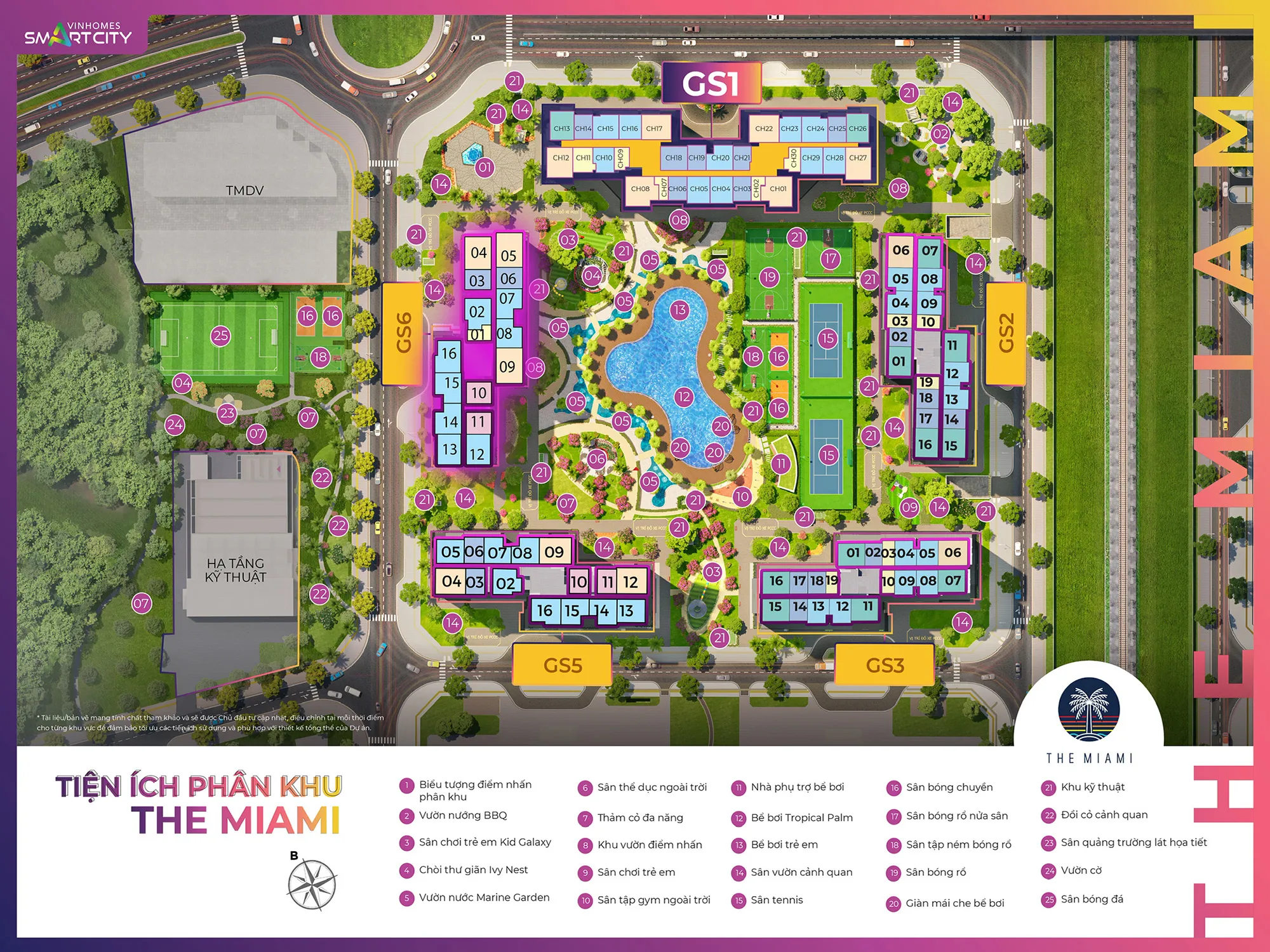 Mặt bằng phân khu The Miami Vinhomes Smart City
