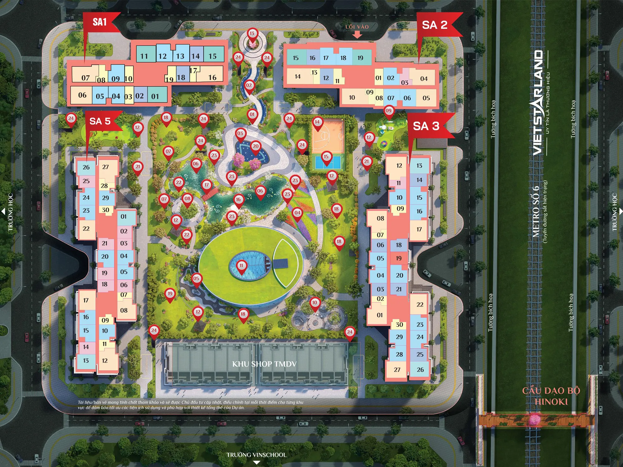 Vị trí phân khu The Sakura Vinhomes Smart City