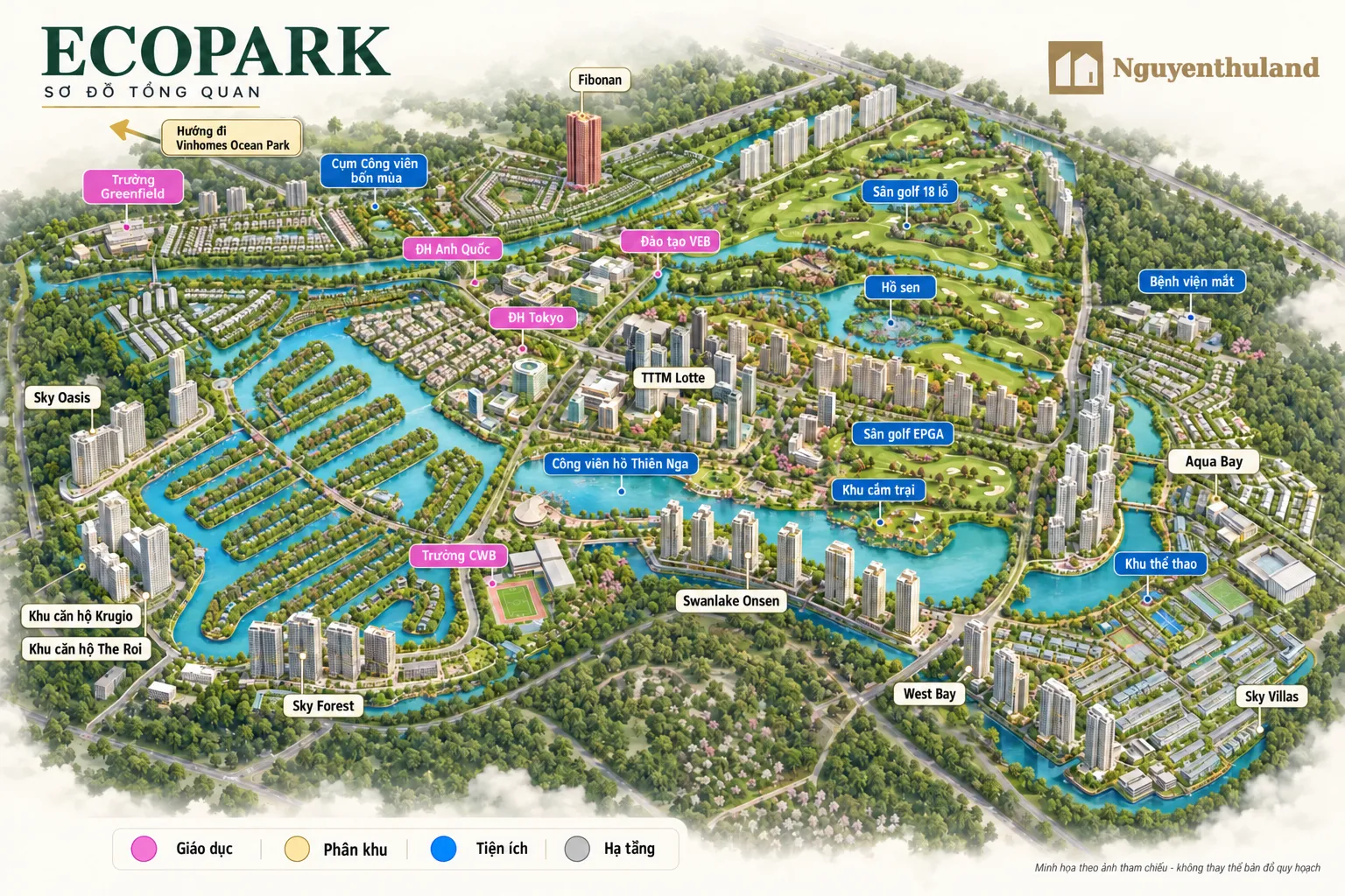 Hình ảnh minh họa mặt bằng toàn khu EcoPark Hưng Yên