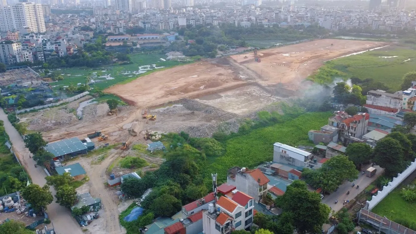 Toàn cảnh công trường Depot Xuân Đỉnh (Nguồn: Nguyễn Thu Land tổng hợp)